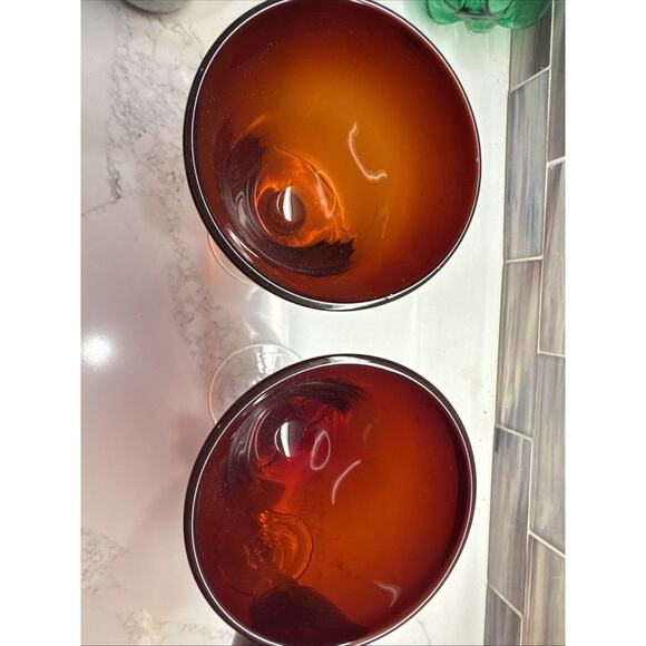 Red Casual Setting Water Glasses Durand Ruby Red Glassware 3 - Picture 5 of 14